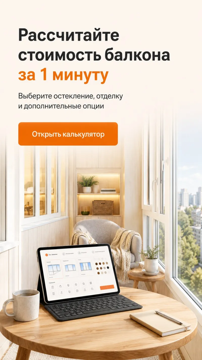 Рассчитайте стоимость балкона за 1 минуту